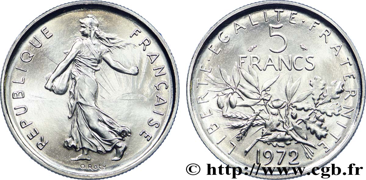 5 francs Semeuse, nickel 1972 Paris F.341/4 FDC 