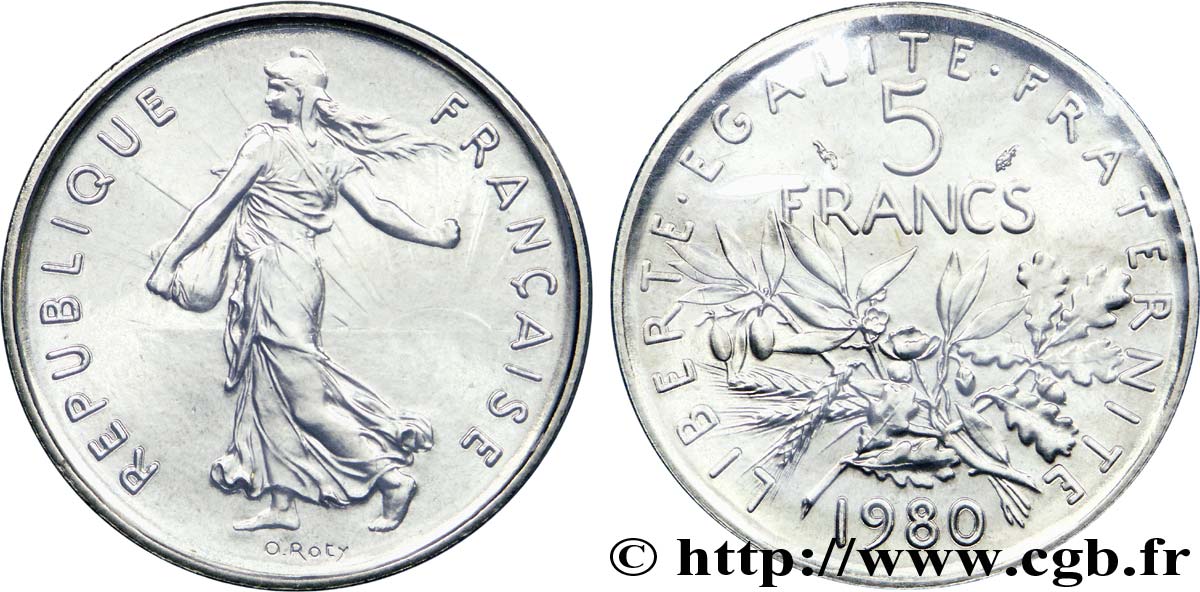 5 francs Semeuse, nickel 1980 Pessac F.341/12 FDC 