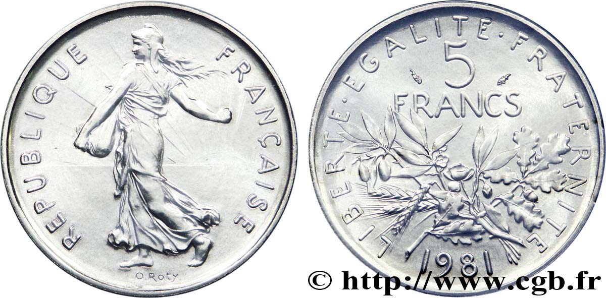 5 francs Semeuse, nickel 1981 Pessac F.341/13 ST 