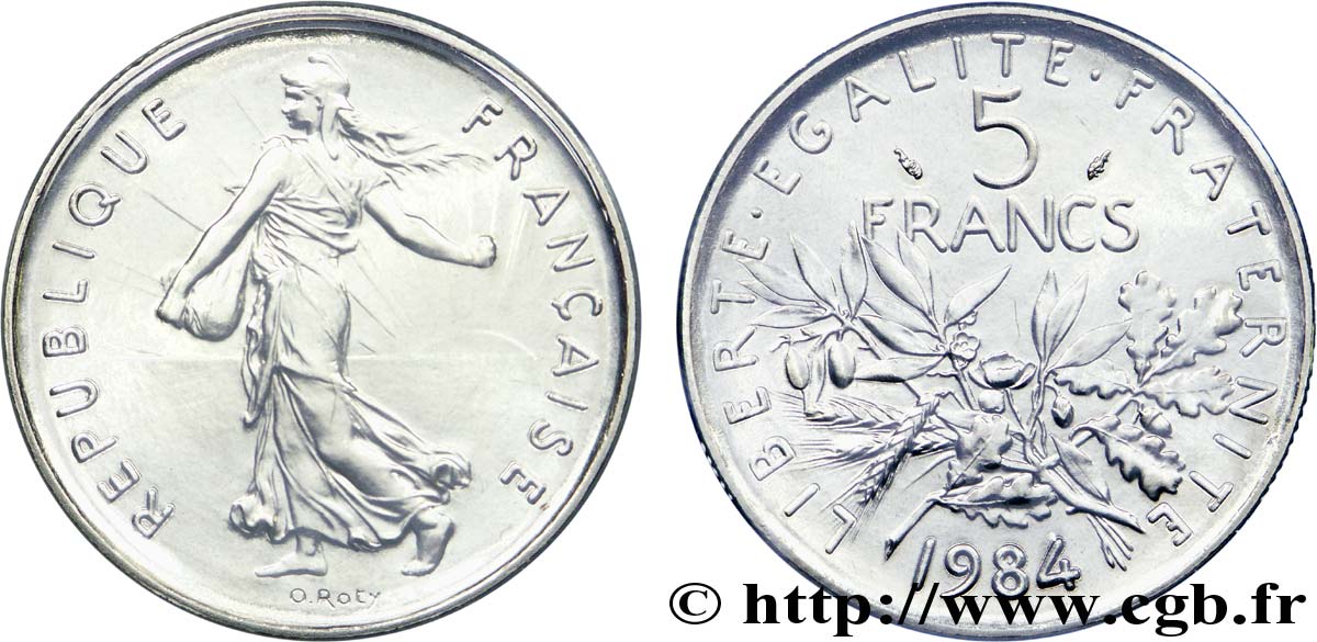 5 francs Semeuse, nickel 1984 Pessac F.341/16 ST 