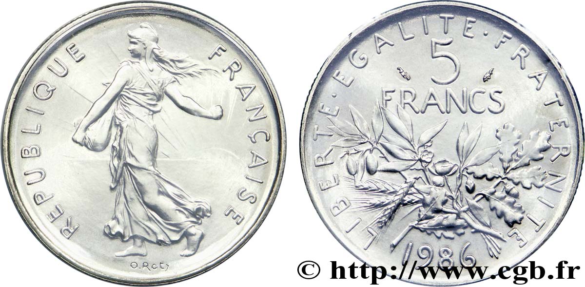 5 francs Semeuse, nickel 1986 Pessac F.341/18 MS 