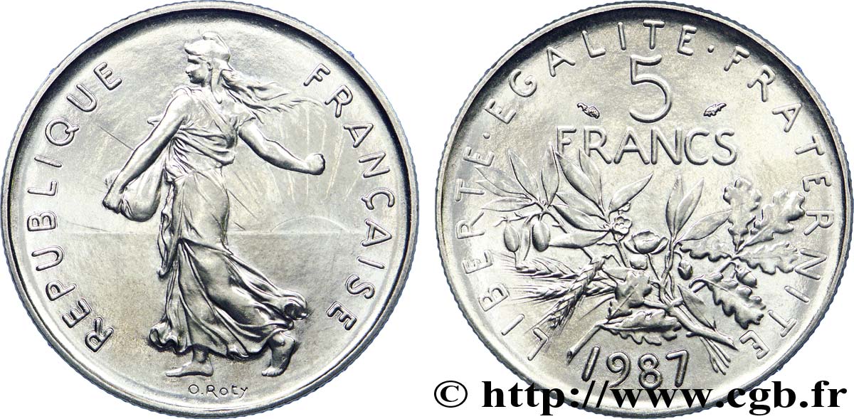 5 francs Semeuse, nickel 1987 Pessac F.341/19 MS 