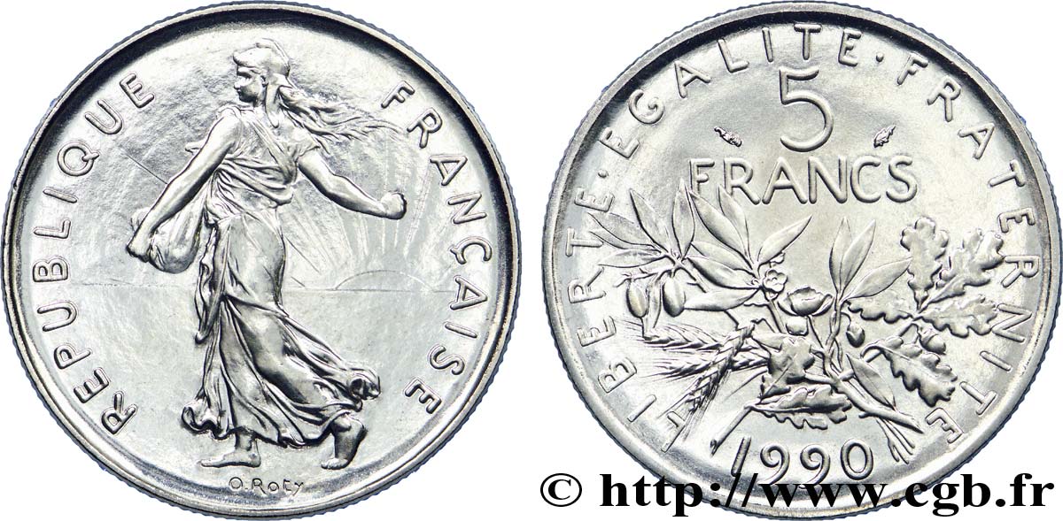5 francs Semeuse, nickel 1990 Pessac F.341/22 SC 