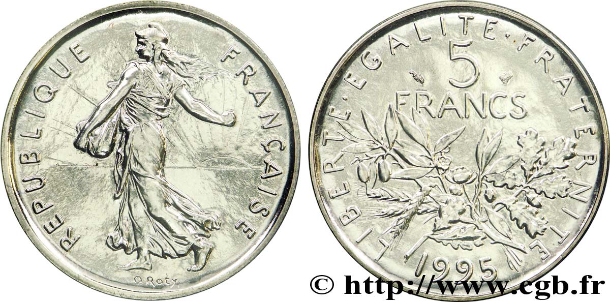 5 francs Semeuse, nickel, BU (Brillant Universel) 1995 Pessac F.341/31 ST 
