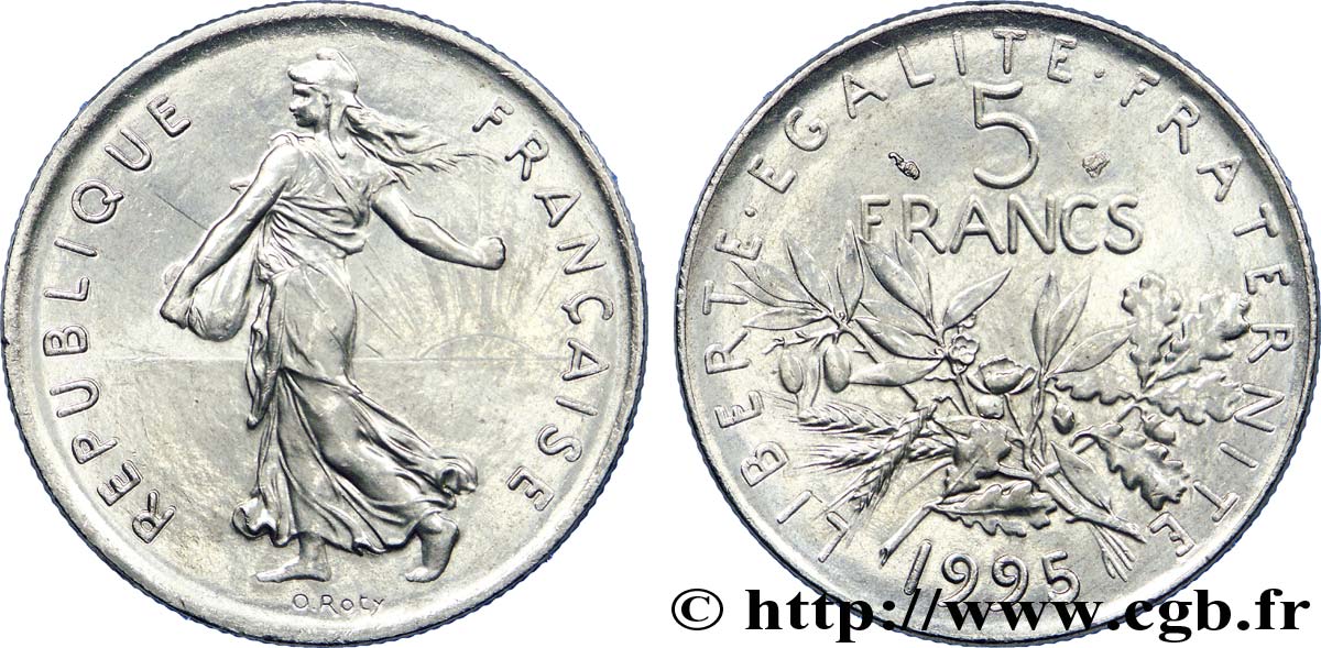 5 francs Semeuse, nickel 1995 Pessac F.341/31 SPL 