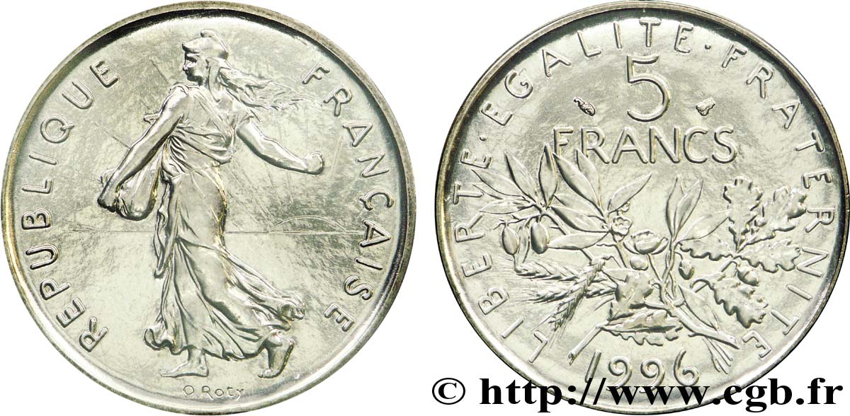 5 francs Semeuse, nickel, BU (Brillant Universel) 1996 Pessac F.341/32 MS 
