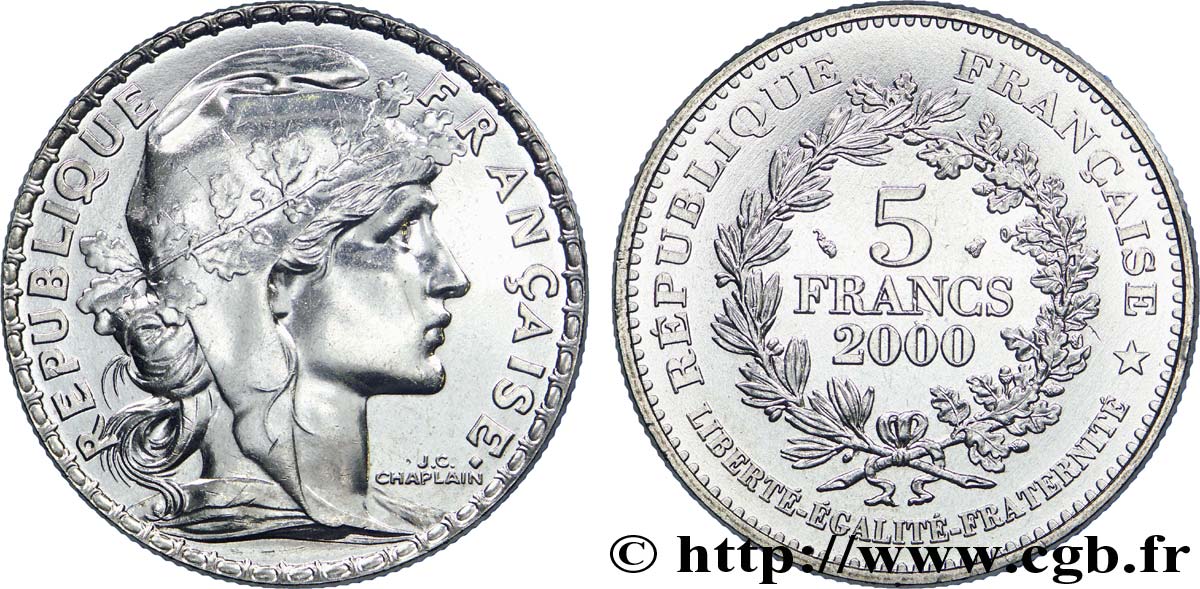 5 francs La Marianne de Chaplain 2000  F.354/1 MS 