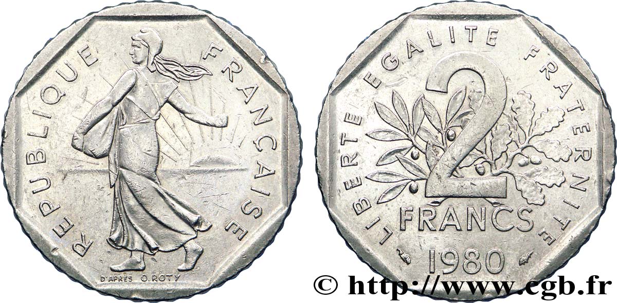 2 francs Semeuse, nickel 1980 Pessac F.272/4 SS 