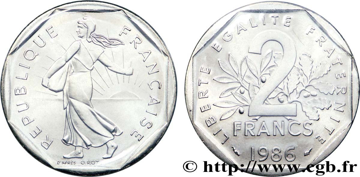 2 francs Semeuse, nickel 1986 Pessac F.272/10 MS 