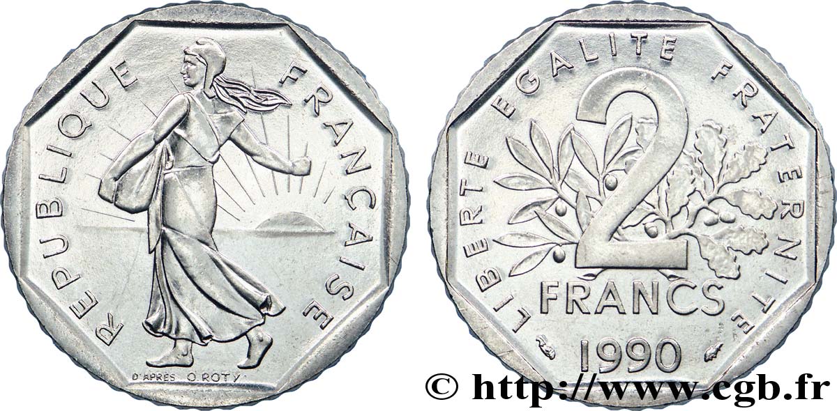 2 francs Semeuse, nickel 1990 Pessac F.272/14 fST 