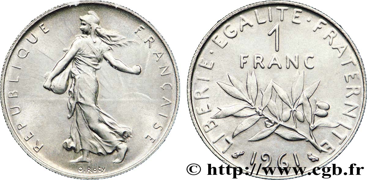 1 franc Semeuse, nickel 1961 Paris F.226/6 AU 