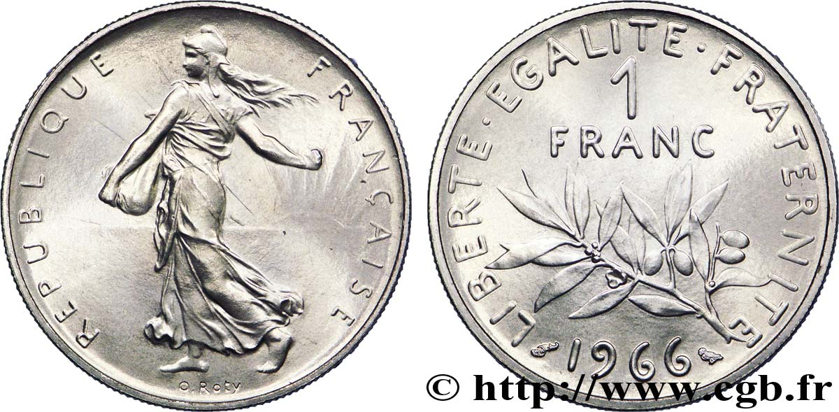 1 franc Semeuse, nickel 1966 Paris F.226/11 MS 