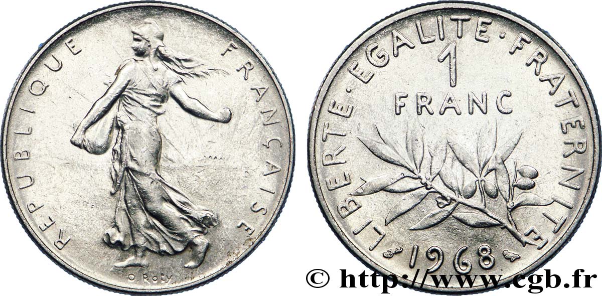 1 franc Semeuse, nickel 1968 Paris F.226/13 SUP 