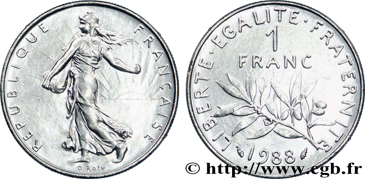 1 franc Semeuse, nickel 1988 Pessac F.226/33 EBC 