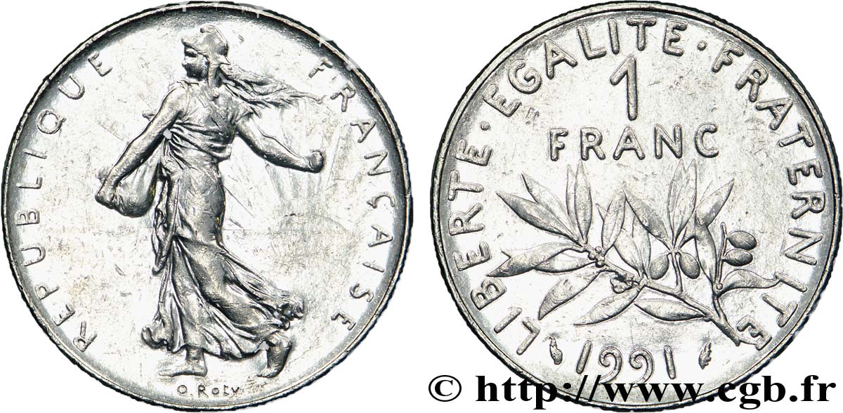 1 franc Semeuse, nickel 1991 Pessac F.226/36 MBC 