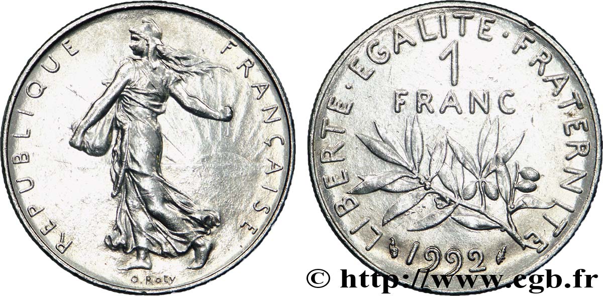 1 franc Semeuse, nickel 1992 Pessac F.226/38 SUP 