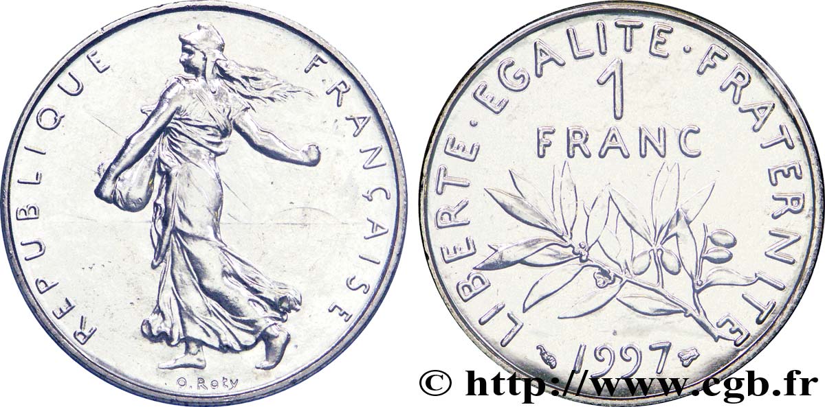 1 franc Semeuse, nickel, BU (Brillant Universel) 1997 Pessac F.226/45 MS 