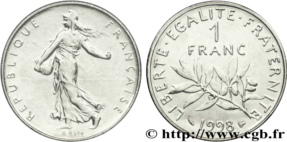 1 franc Semeuse, nickel, BU (Brillant Universel) 1998 Pessac F.226/46 MS 