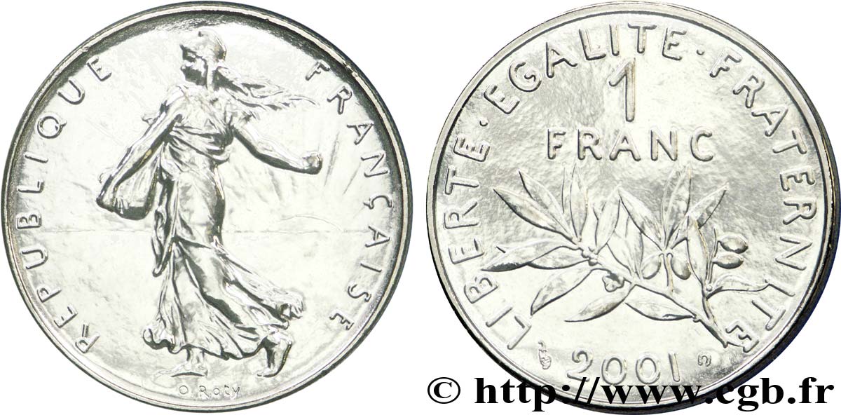 1 franc Semeuse, nickel, BU (Brillant Universel) 2001 Pessac F.226/49 MS 