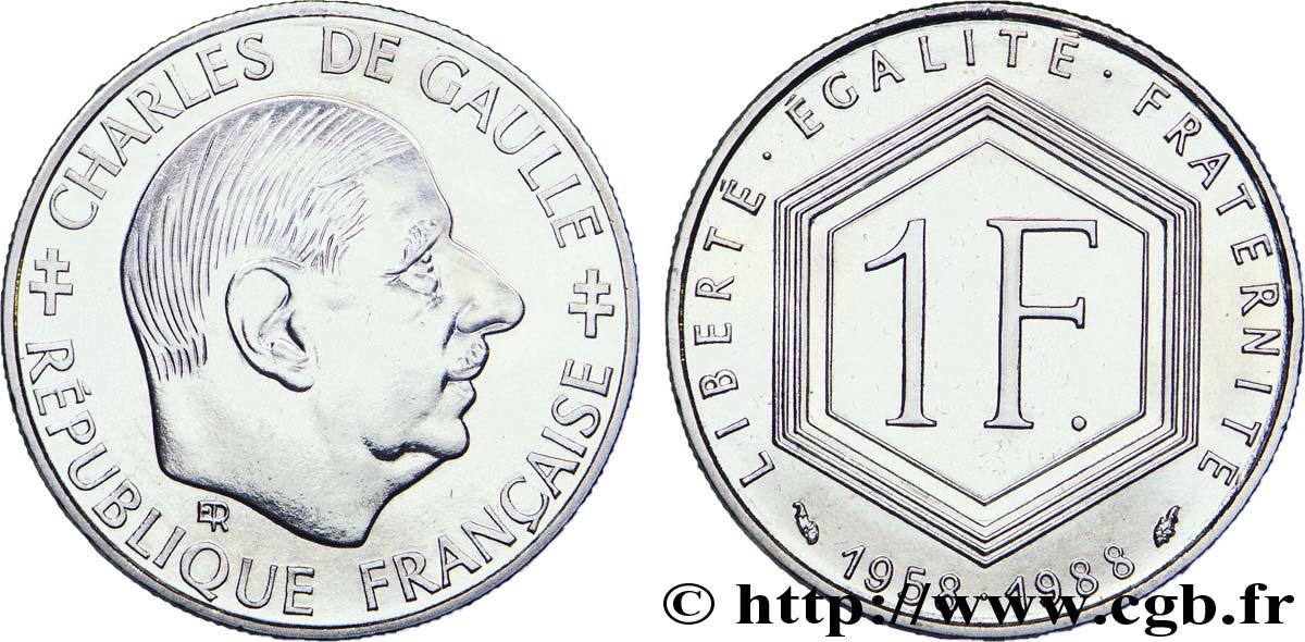 1 franc De Gaulle 1988  F.227/2 FDC 