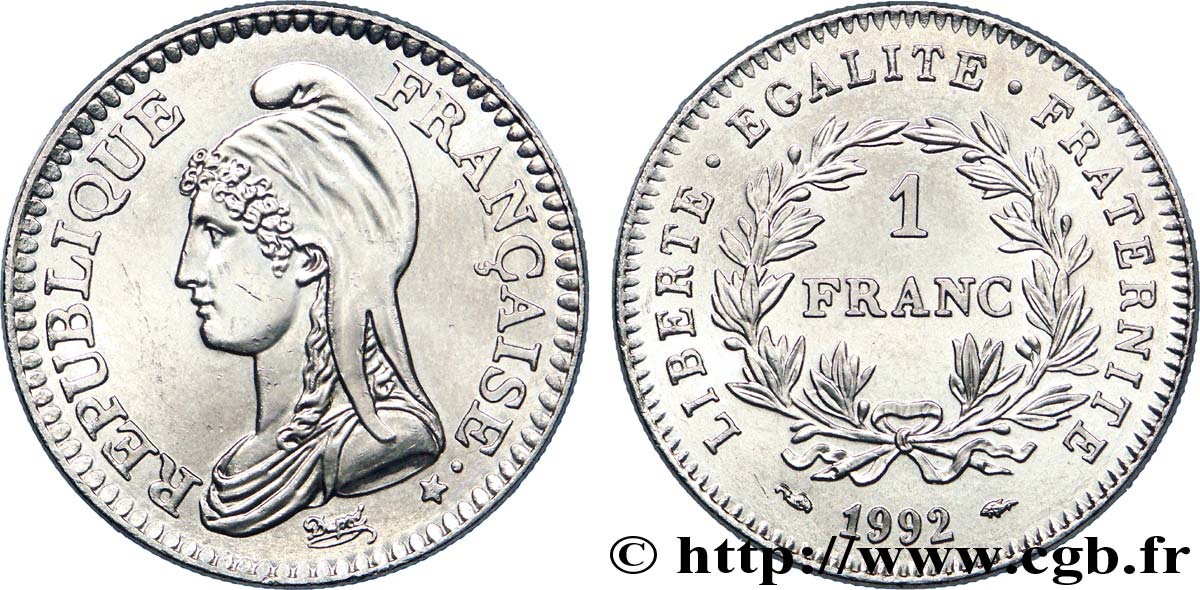 1 franc République 1992  F.229/2 MS 