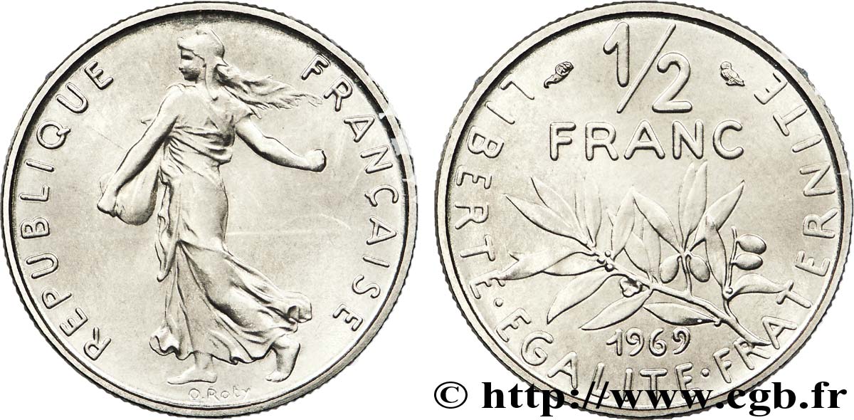 1/2 franc Semeuse 1969 Paris F.198/8 MS 