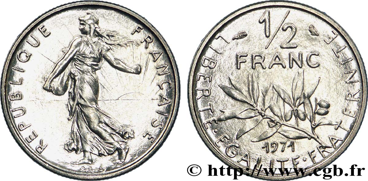 1/2 franc Semeuse 1971 Paris F.198/10 FDC 