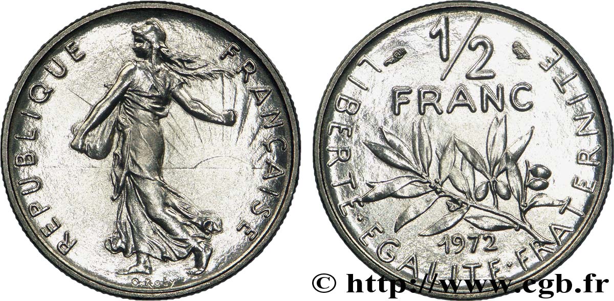 1/2 franc Semeuse 1972 Paris F.198/11 ST 
