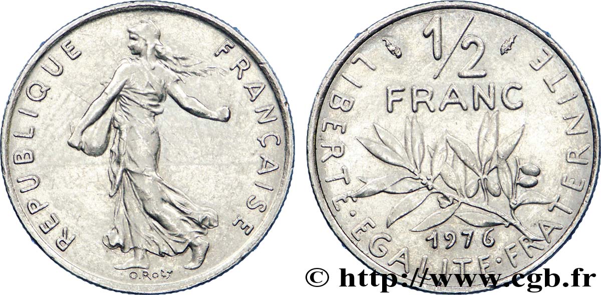 1/2 franc Semeuse 1976 Pessac F.198/15 SPL 