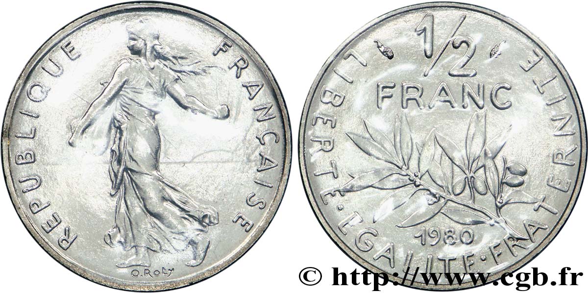1/2 franc Semeuse 1980 Pessac F.198/19 MS 