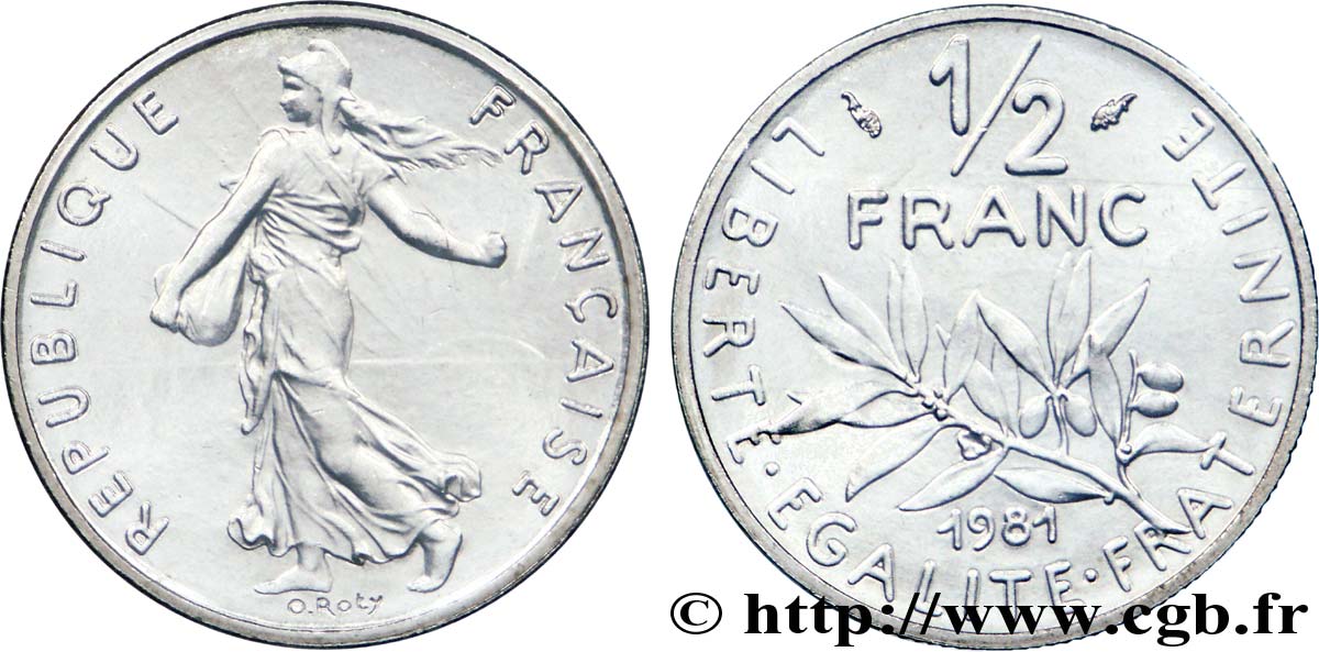 1/2 franc Semeuse 1981 Pessac F.198/20 MS 