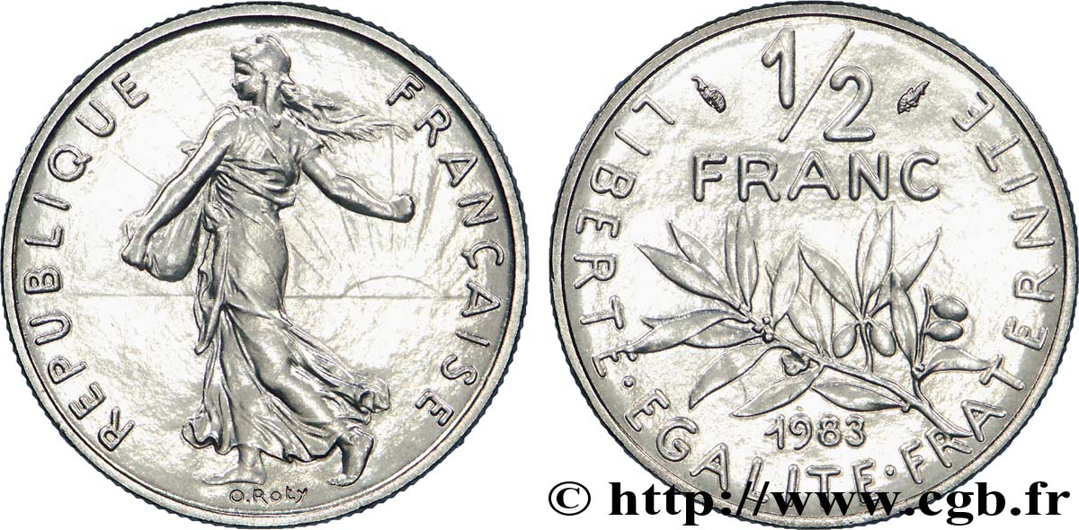 1/2 franc Semeuse 1983 Pessac F.198/22 SPL 