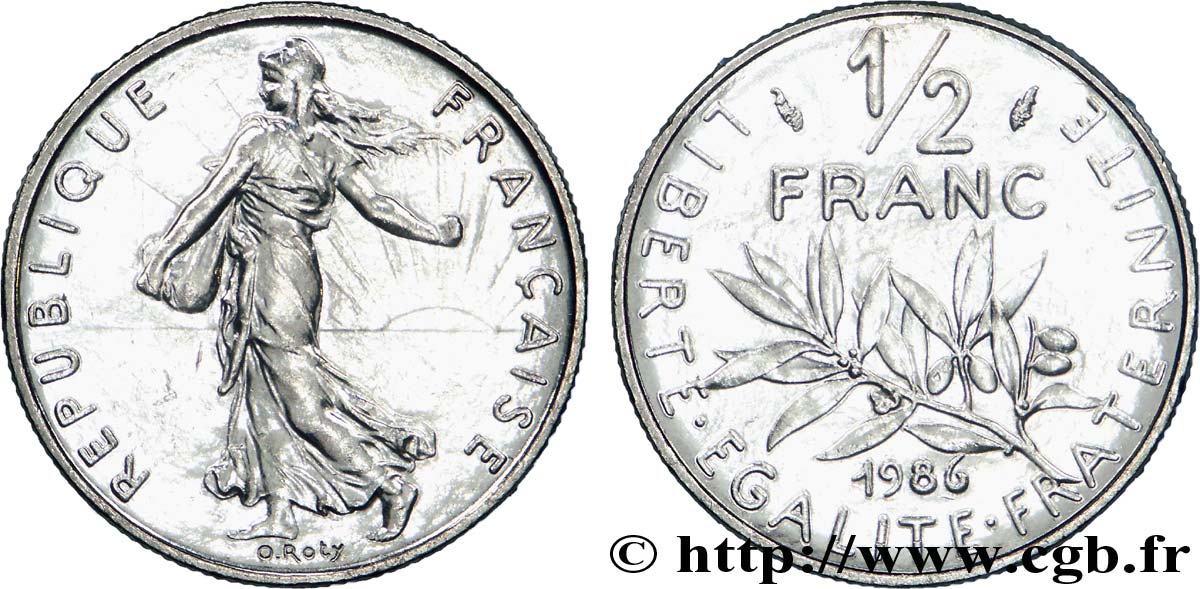 1/2 franc Semeuse 1986 Pessac F.198/25 SPL 