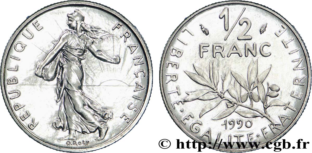 1/2 franc Semeuse 1990 Pessac F.198/29 FDC 