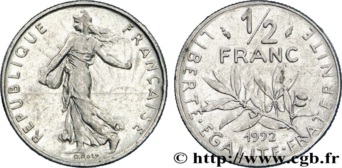 1/2 franc Semeuse 1992 Pessac F.198/32 SS 