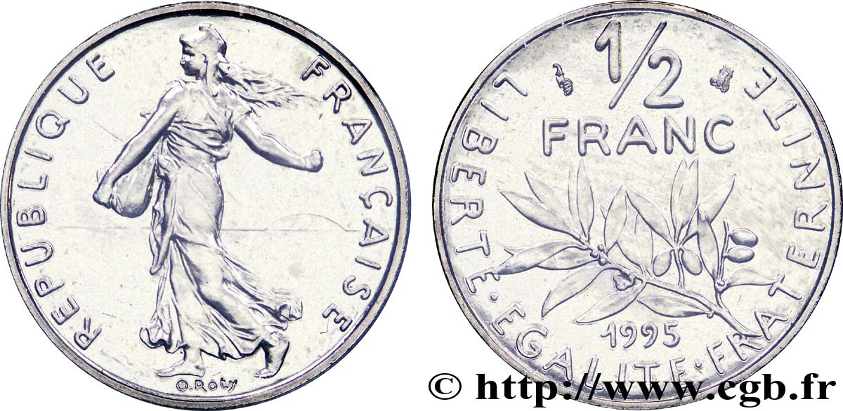 1/2 franc Semeuse, BU (Brillant Universel) 1995 Pessac F.198/38 MS 