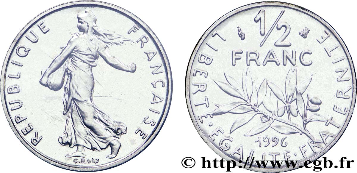 1/2 franc Semeuse, BU (Brillant Universel) 1996 Pessac F.198/39 ST 