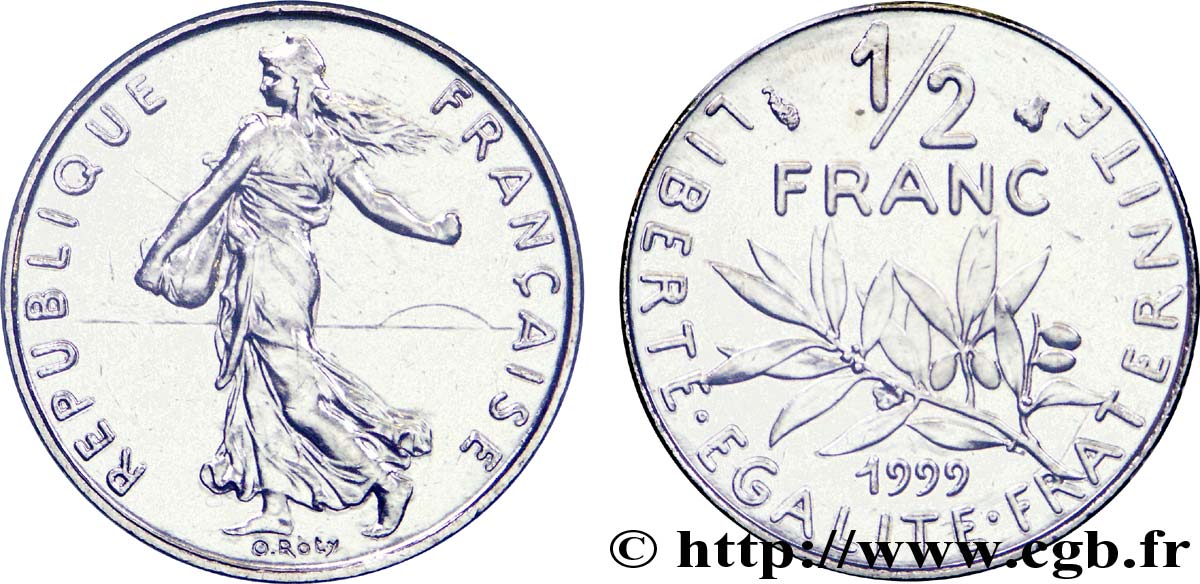1/2 franc Semeuse, BU (Brillant Universel) 1999 Pessac F.198/42 MS 