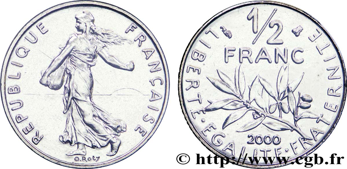 1/2 franc Semeuse, BU (Brillant Universel) 2000 Pessac F.198/43 MS 