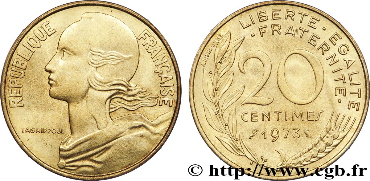 20 centimes Marianne 1973 Pessac F.156/13 SPL 