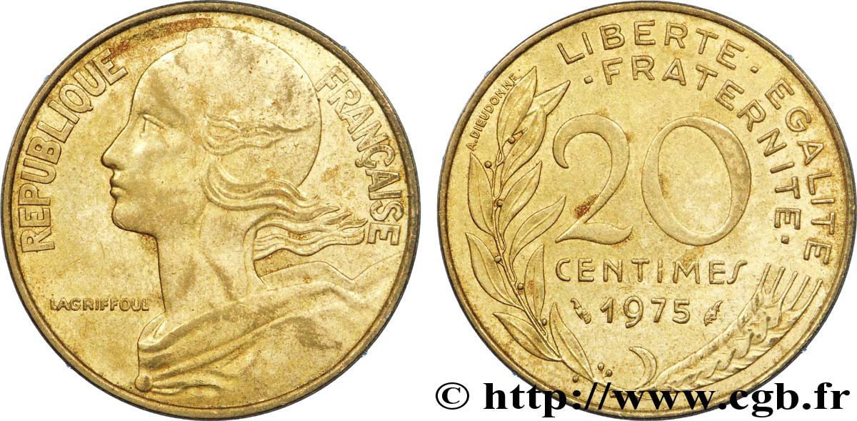 20 centimes Marianne 1975 Pessac F.156/15 TTB 