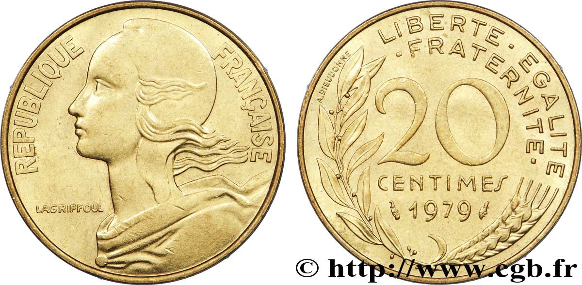 20 centimes Marianne 1979 Pessac F.156/19 EBC 