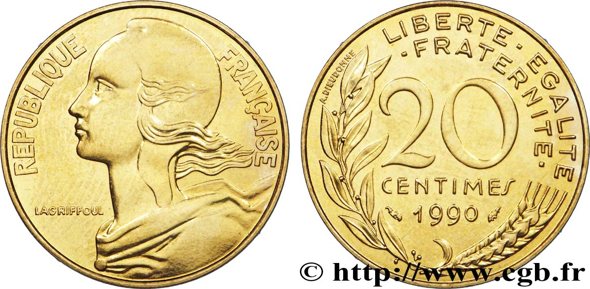 20 centimes Marianne 1990 Pessac F.156/30 MS 
