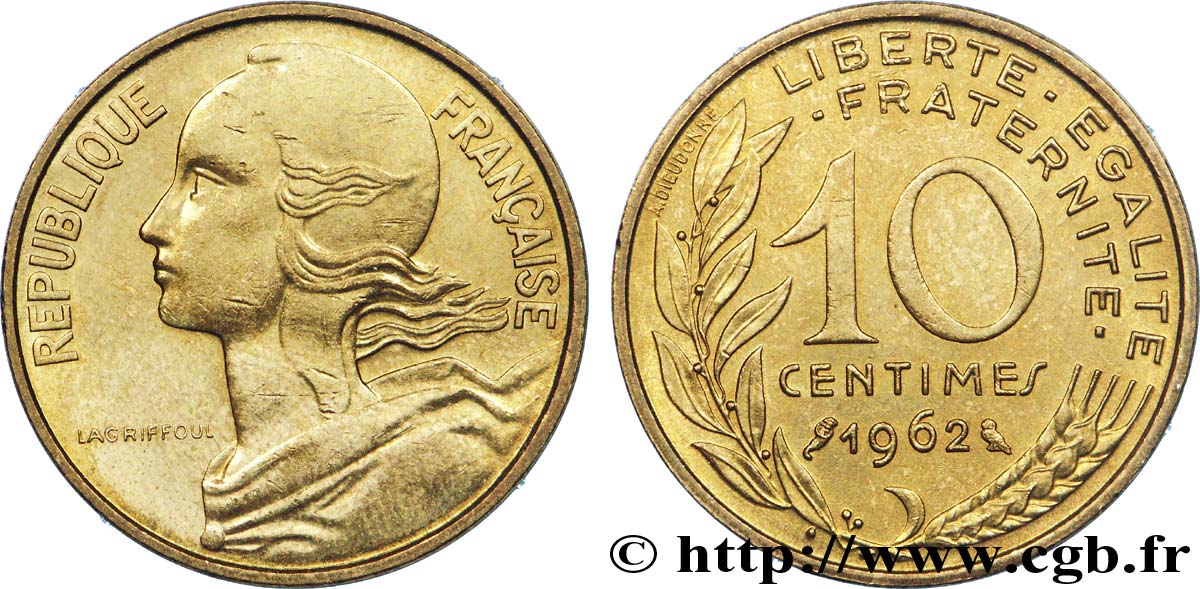 10 centimes Marianne 1962 Paris F.144/2 EBC 