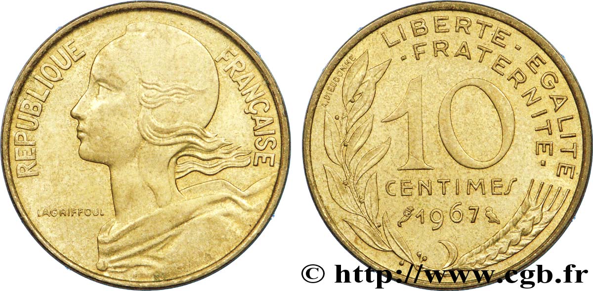 10 centimes Marianne 1967 Paris F.144/7 MBC 