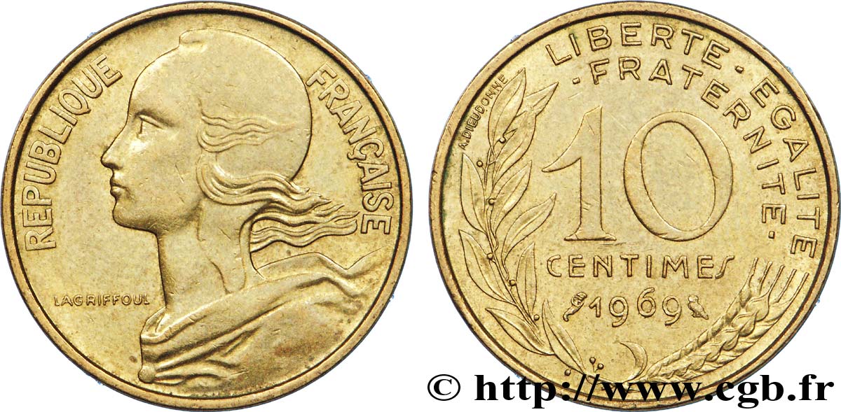 10 centimes Marianne 1969 Paris F.144/9 VZ 
