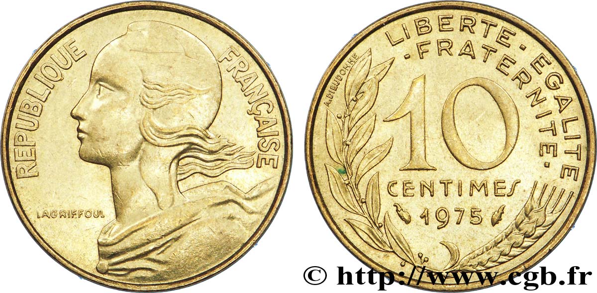 10 centimes Marianne 1975 Pessac F.144/15 SUP 