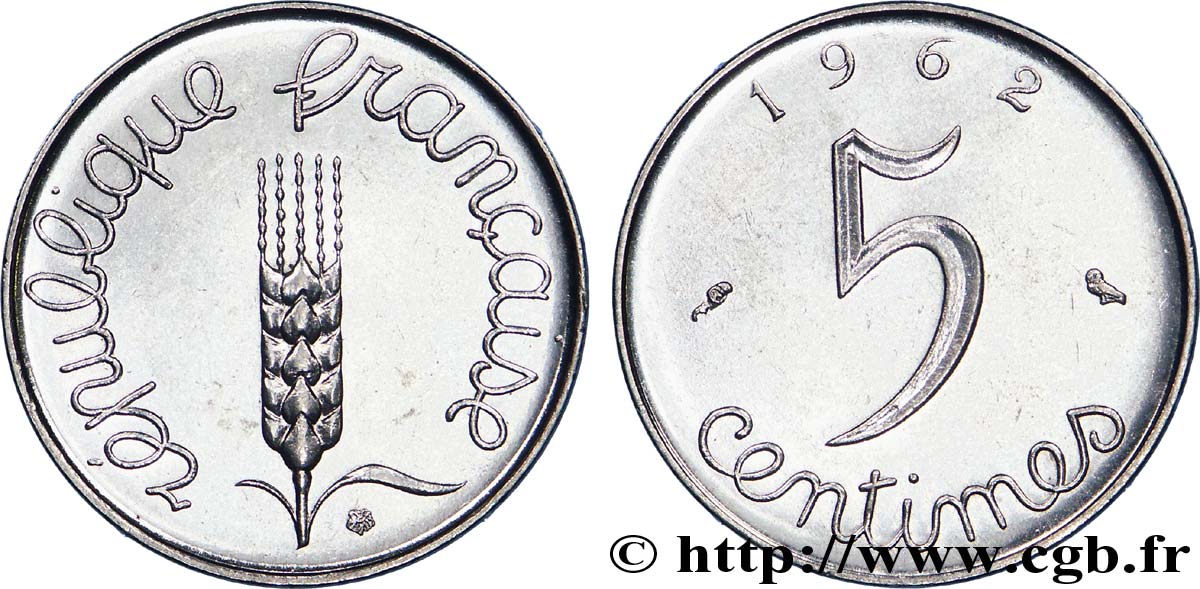 5 centimes épi 1962  F.124/4 EBC 
