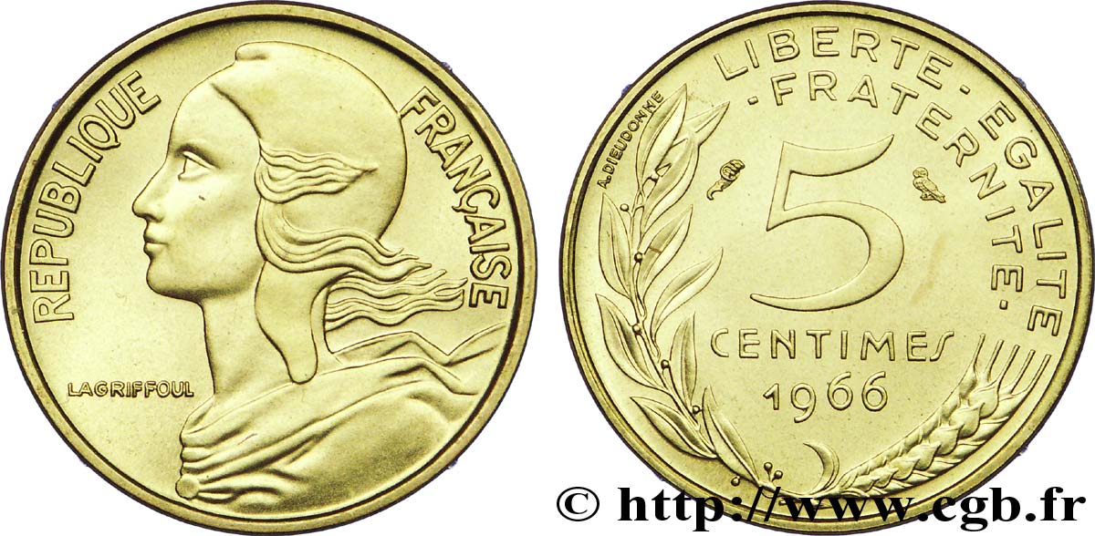 5 centimes Marianne 1966 Paris F.125/2 MS 