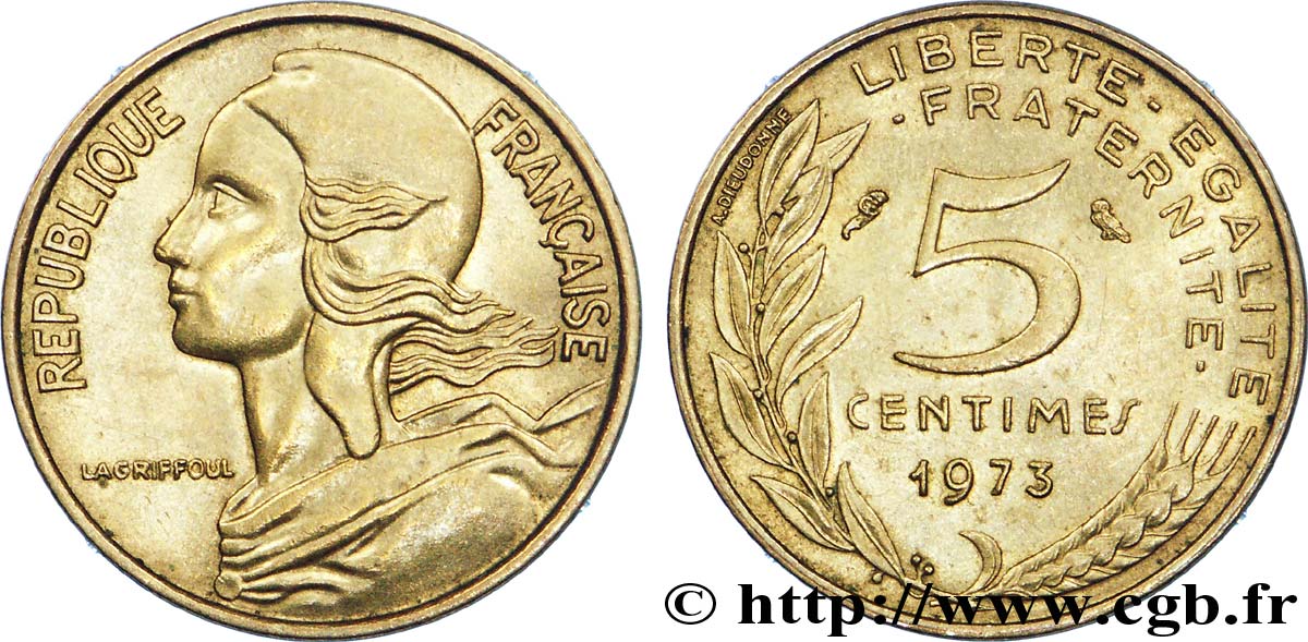 5 centimes Marianne 1973 Pessac F.125/9 SUP 